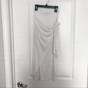 ASOS White Asymmetrical Knot Midi Skirg